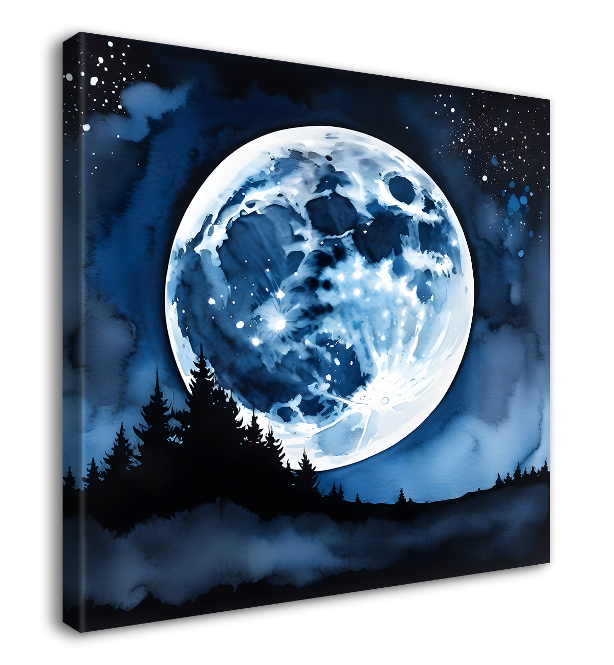 Moon with mountains paing Canvas Painting 24X24 - Nature Art -S-61