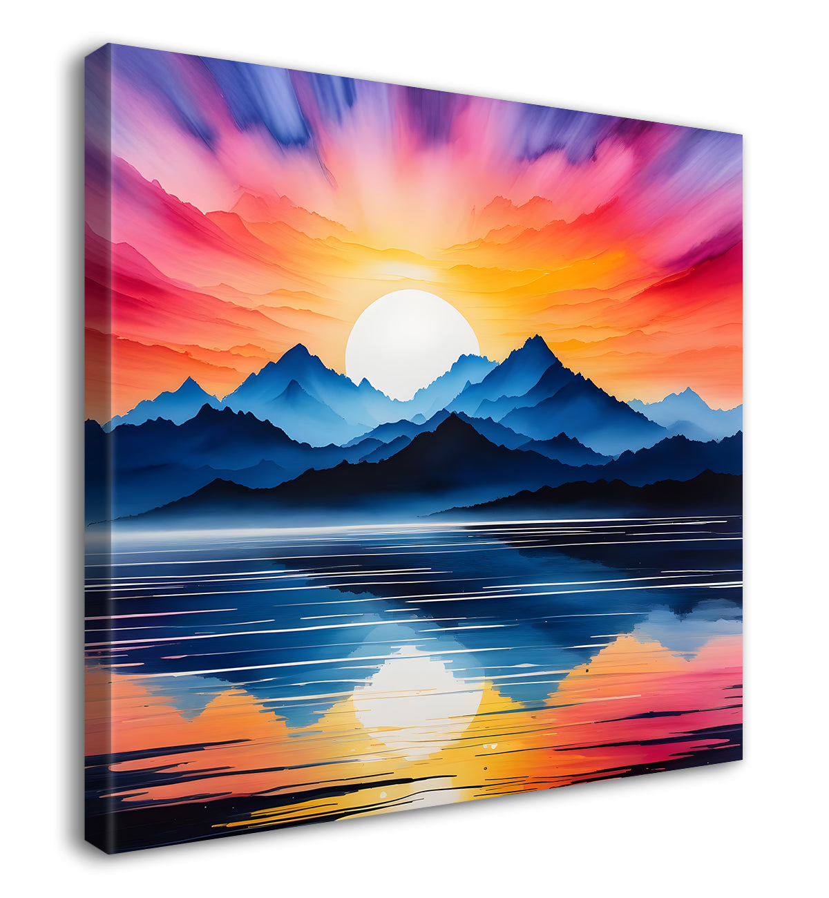 Mountains with sunset painting 24X24- Nature Art -S-65