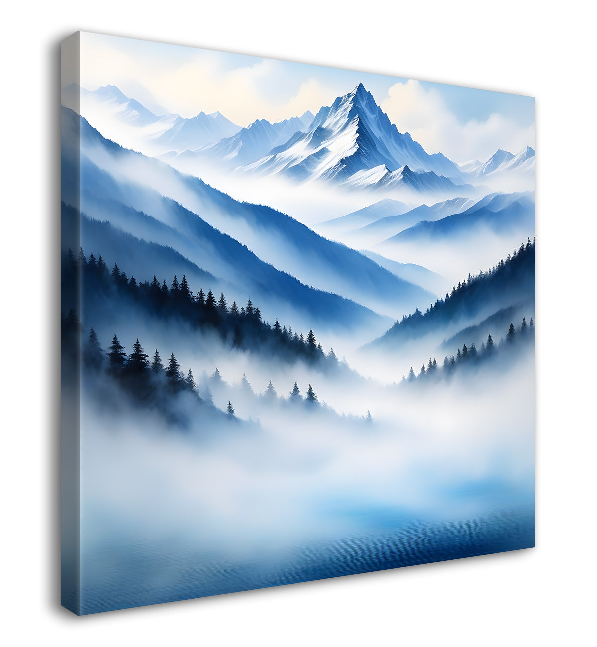 Mountains in the clouds water colour painting 24X24- Nature Art -S-70