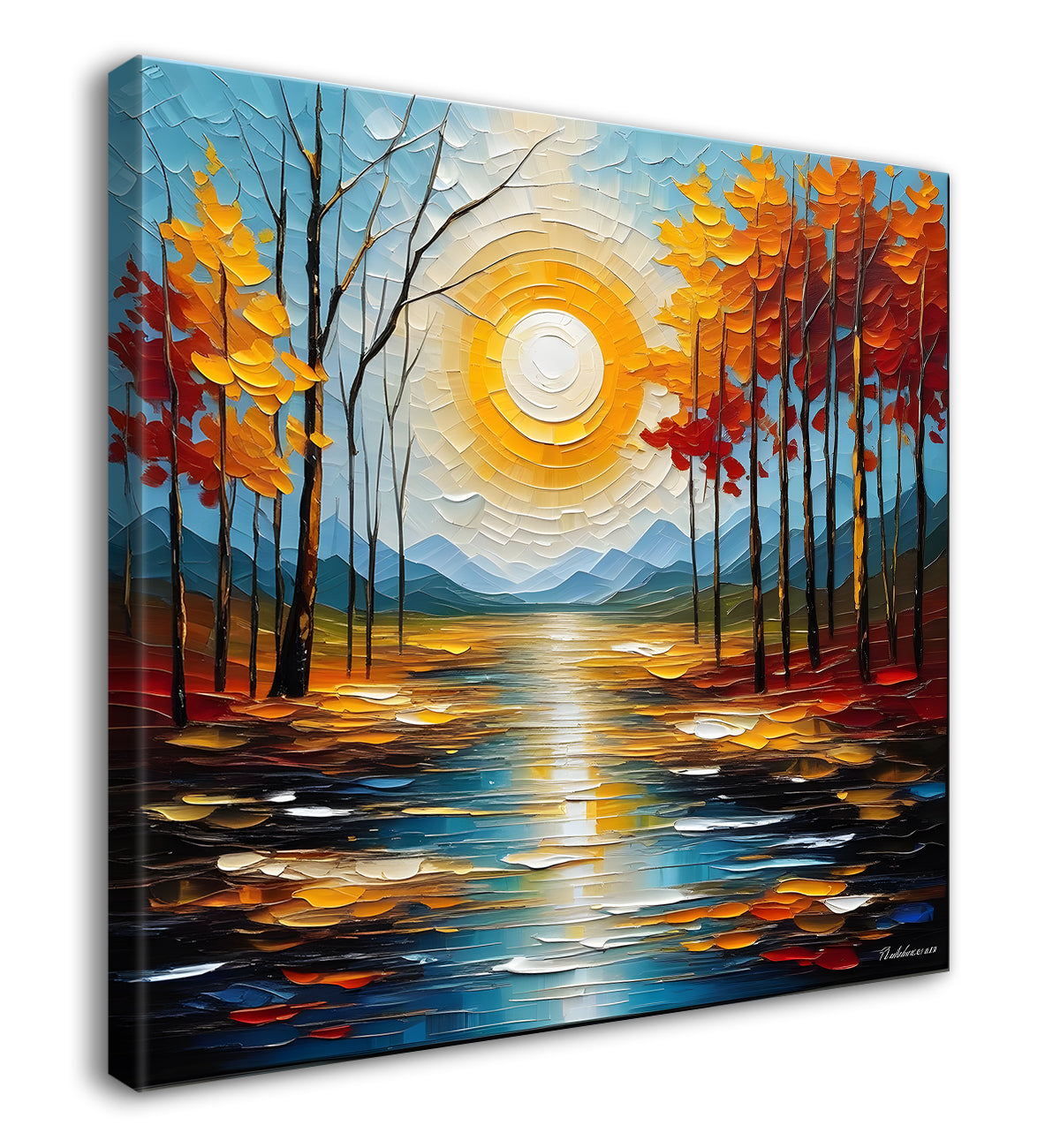 Colourful textured painting Canvas Painting 24X24 - Nature Art -S-8