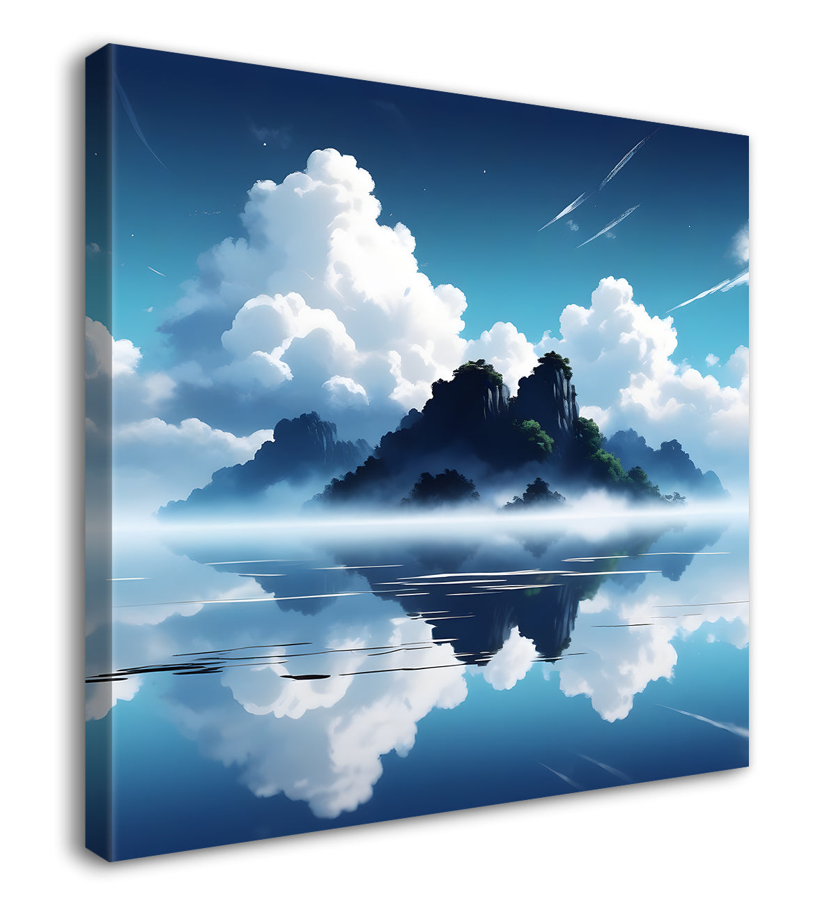 Mountains and the river with tree water colour painting 24X24- Nature Art -S-81