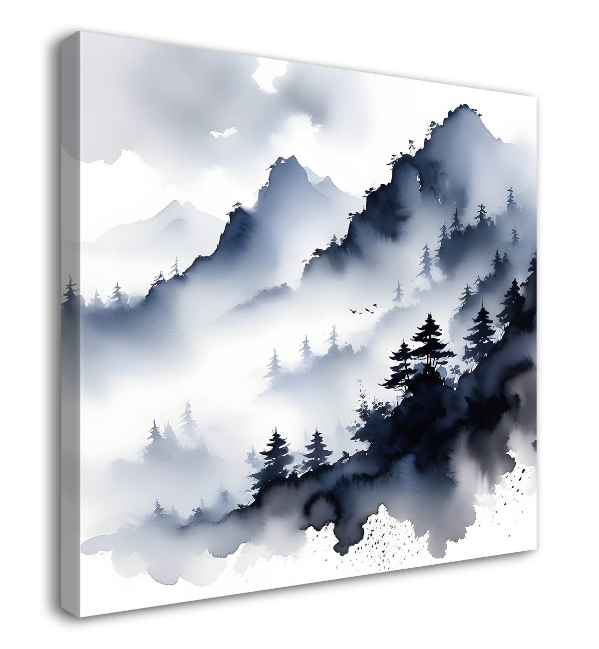 Mountains in the clouds water colour painting 24X24- Nature Art -S-89