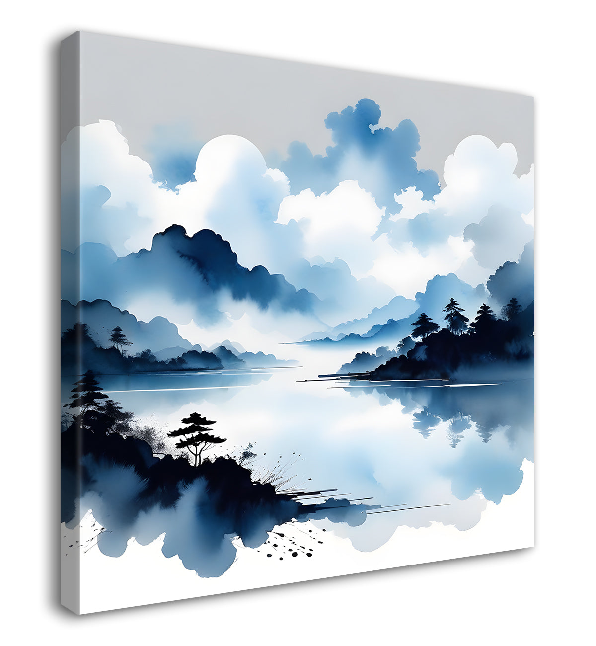 Mountains in the clouds water colour painting  24X24- Nature Art -S-92