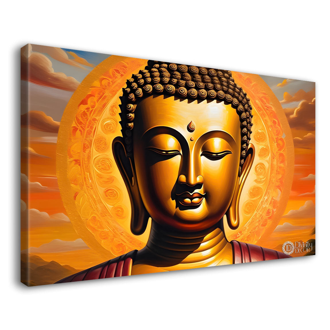 Golden Buddha textured painting Canvas Wall Painting - Buddha-1