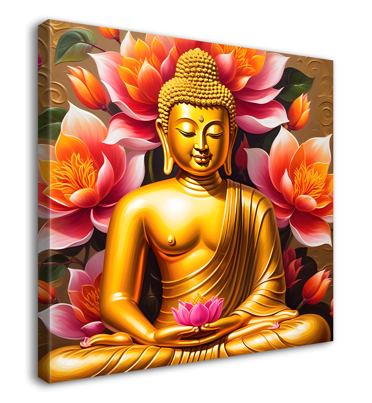 Golden Buddha Painting texturd painting 24x24 inch Buddha-S-1