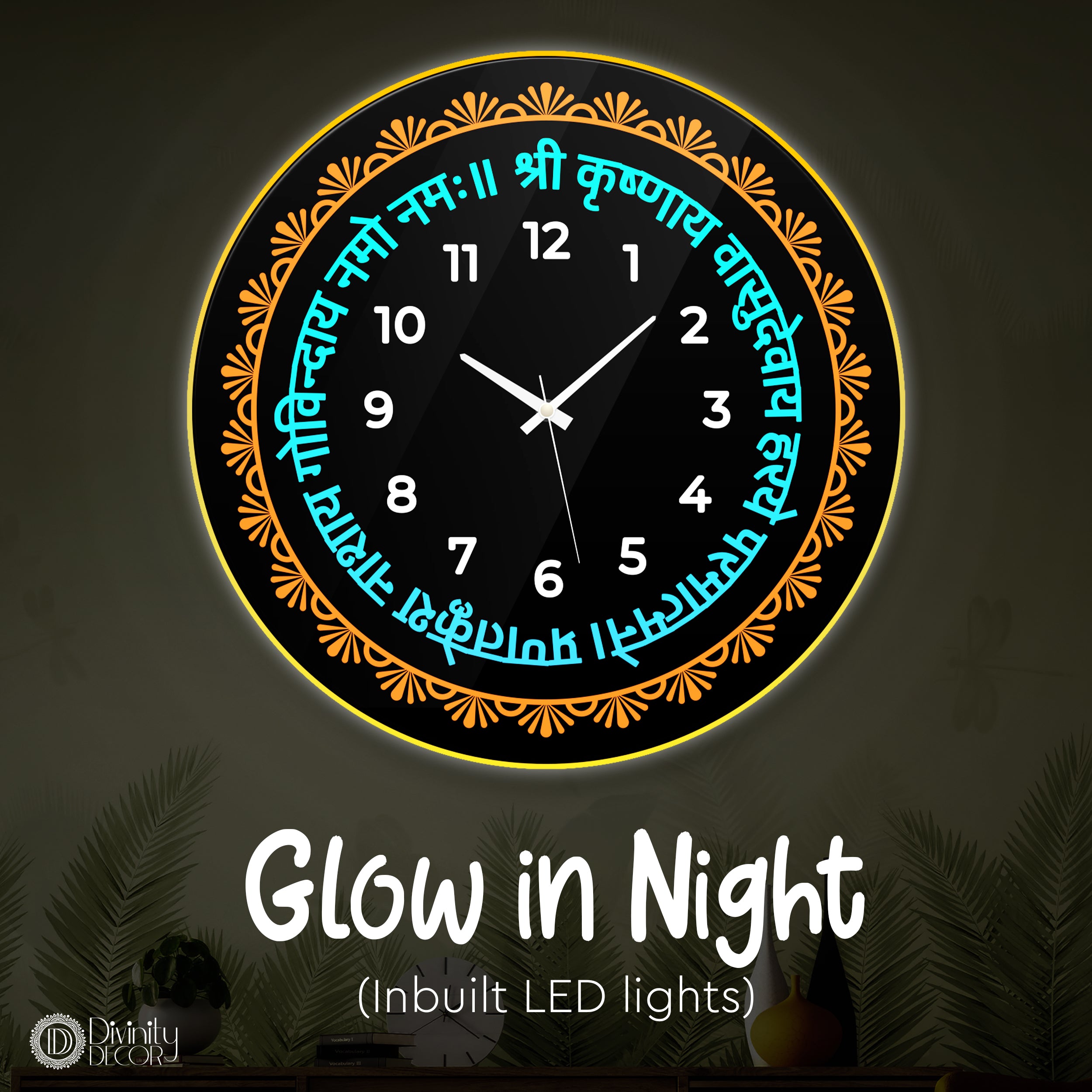 Spiritual LED Light Wall Clock - Design - 2