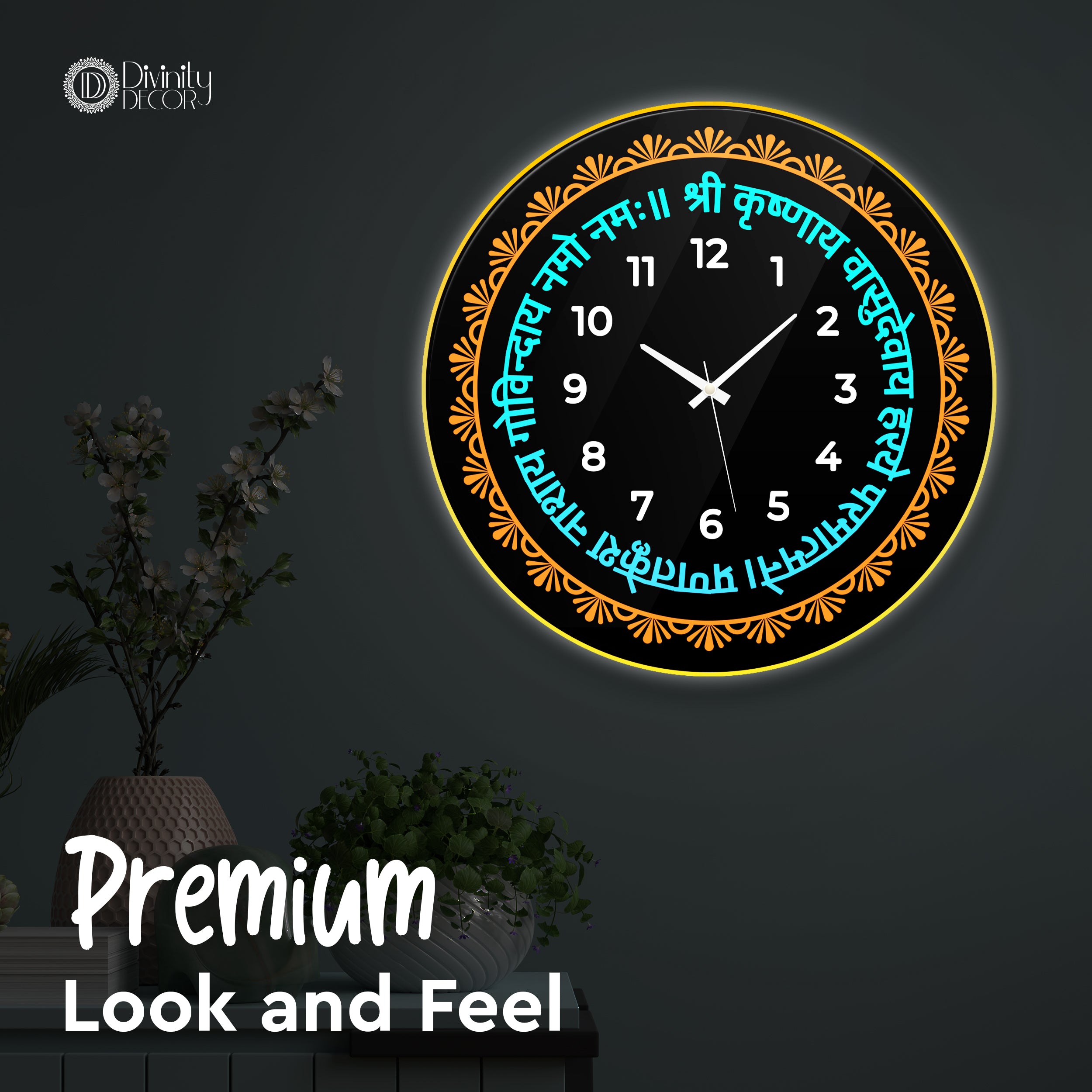 Spiritual LED Light Wall Clock - Design - 2