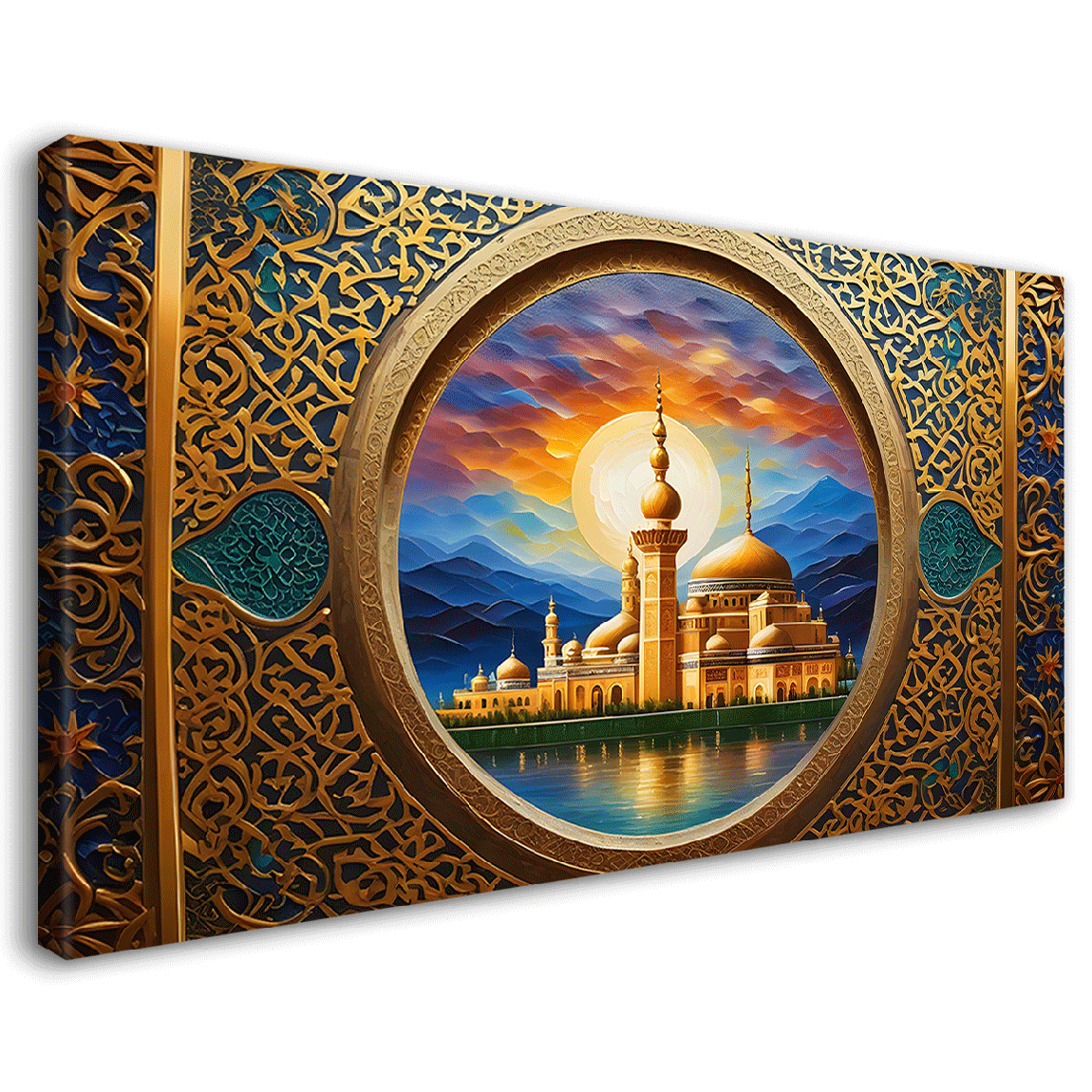 Islamic mosque in front of mountains Canvas Painting - Islamic paintings - 20