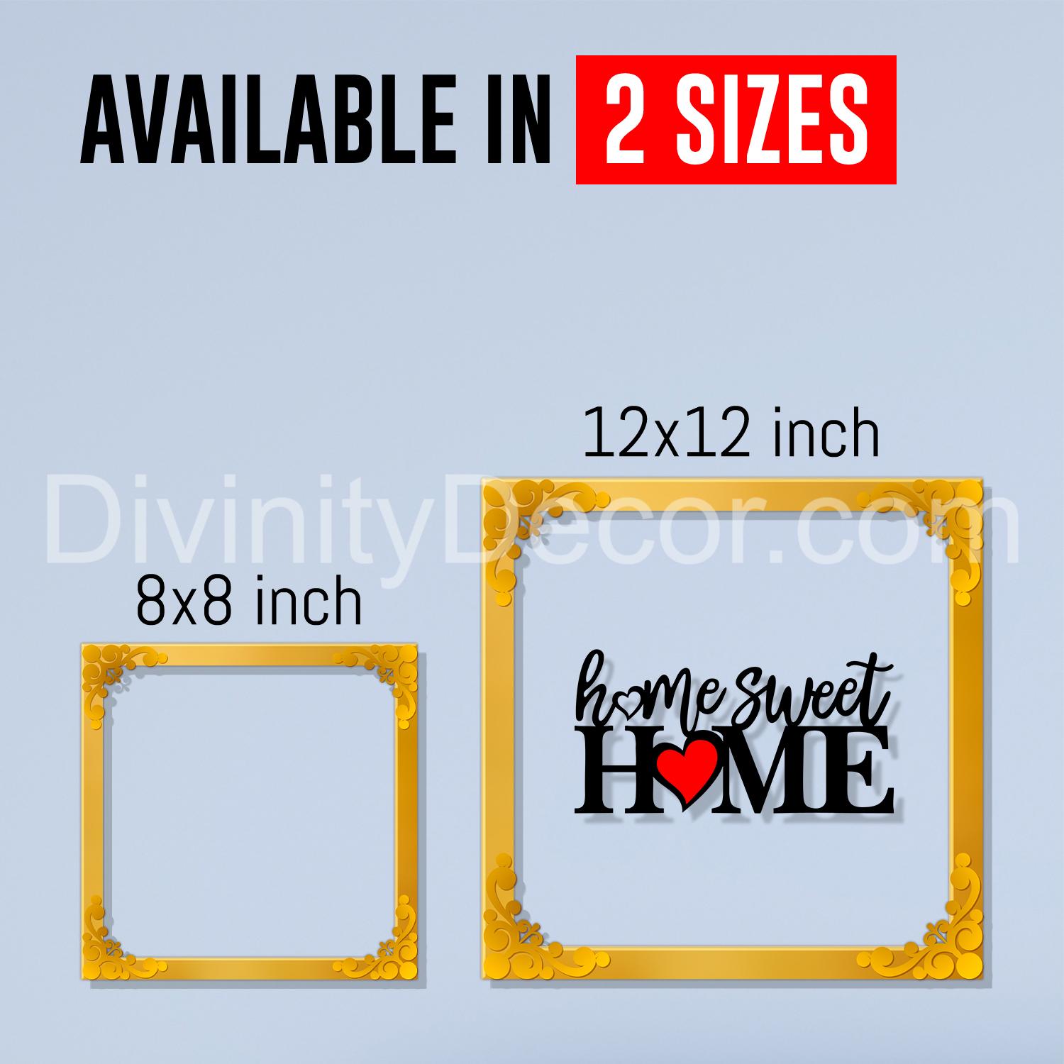 Home sweet home Golden Plaque for Gifting, Wall Décor Clear UV print with Golden Border-203
