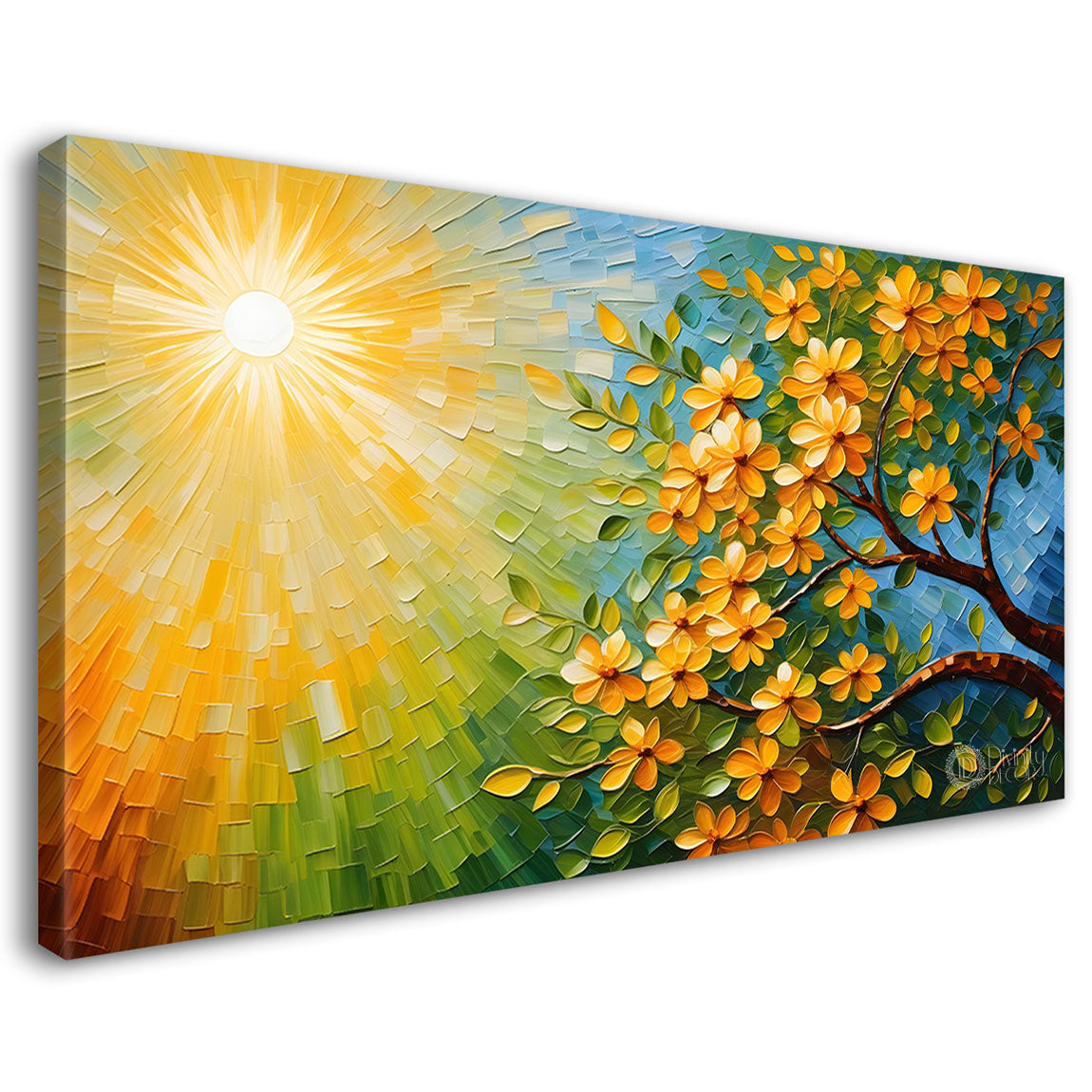 Colorful tree in textured modern art- Design - Tree-204