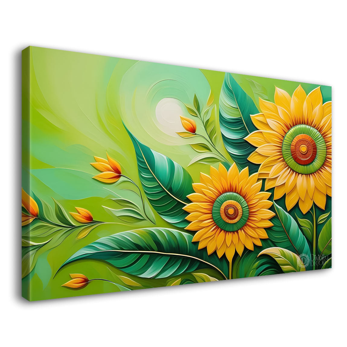Sunflowers in green background- Design - Flower-205