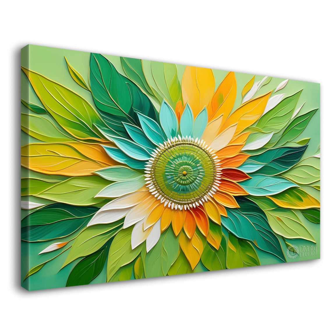 Colorful flower in green background- Design - Flower-206
