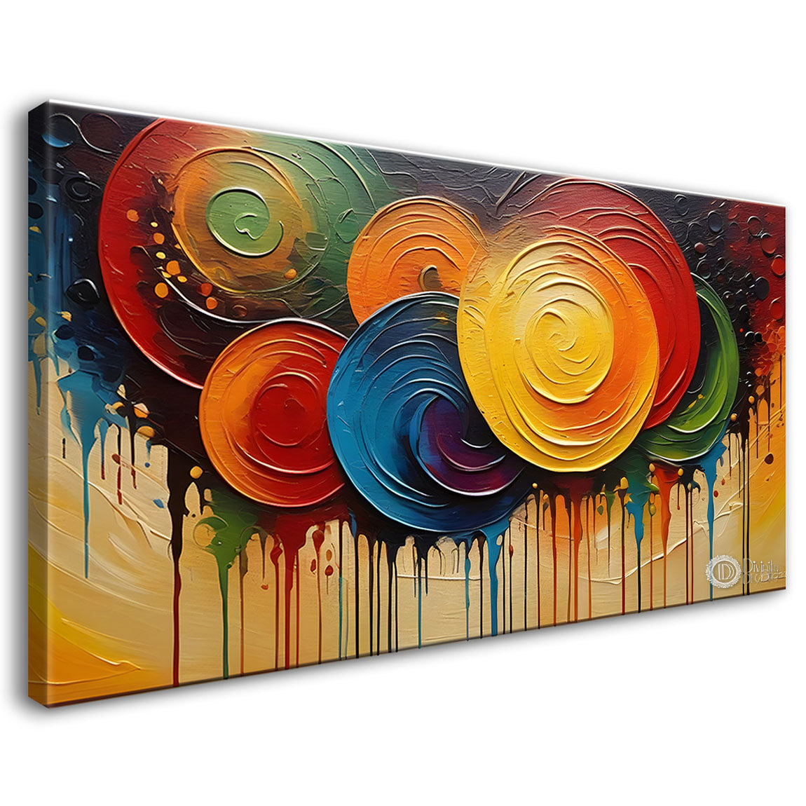 Spiral colorful oil painting Canvas Painting - Design - Modern-L-206