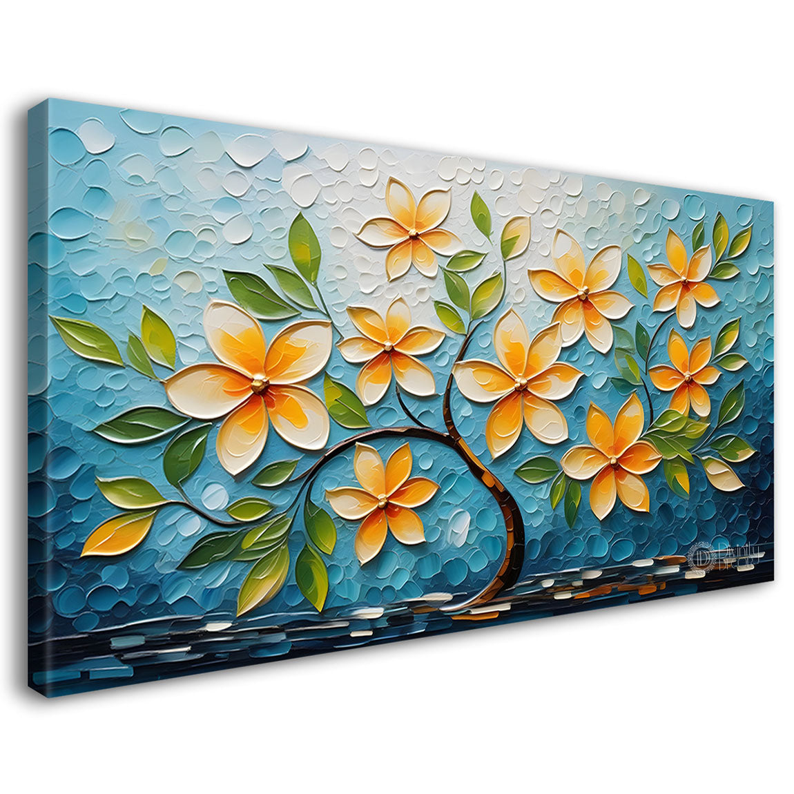 Colorful flowers in textured modern art- Design - Tree-206
