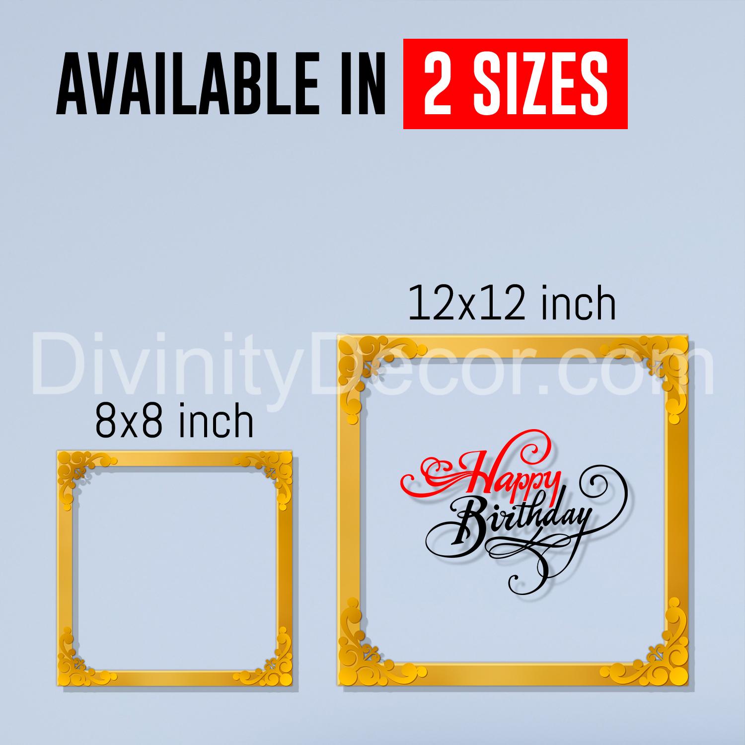 Happy birthday Golden Plaque for Gifting, Wall Décor Clear UV print with Golden Border-207