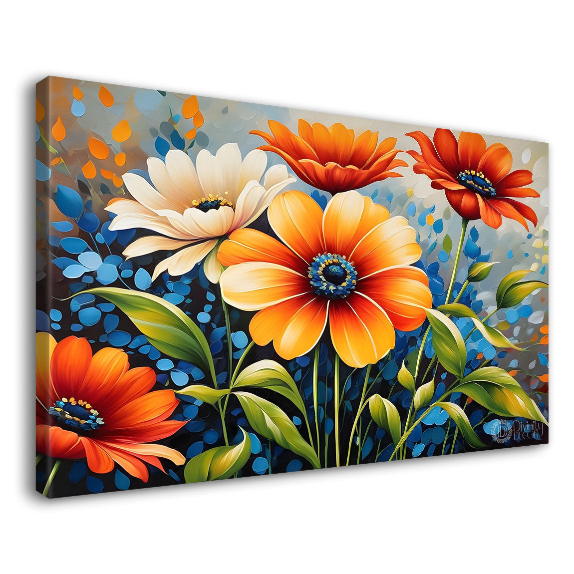 Colorful flowers in light background- Design - Flower-207