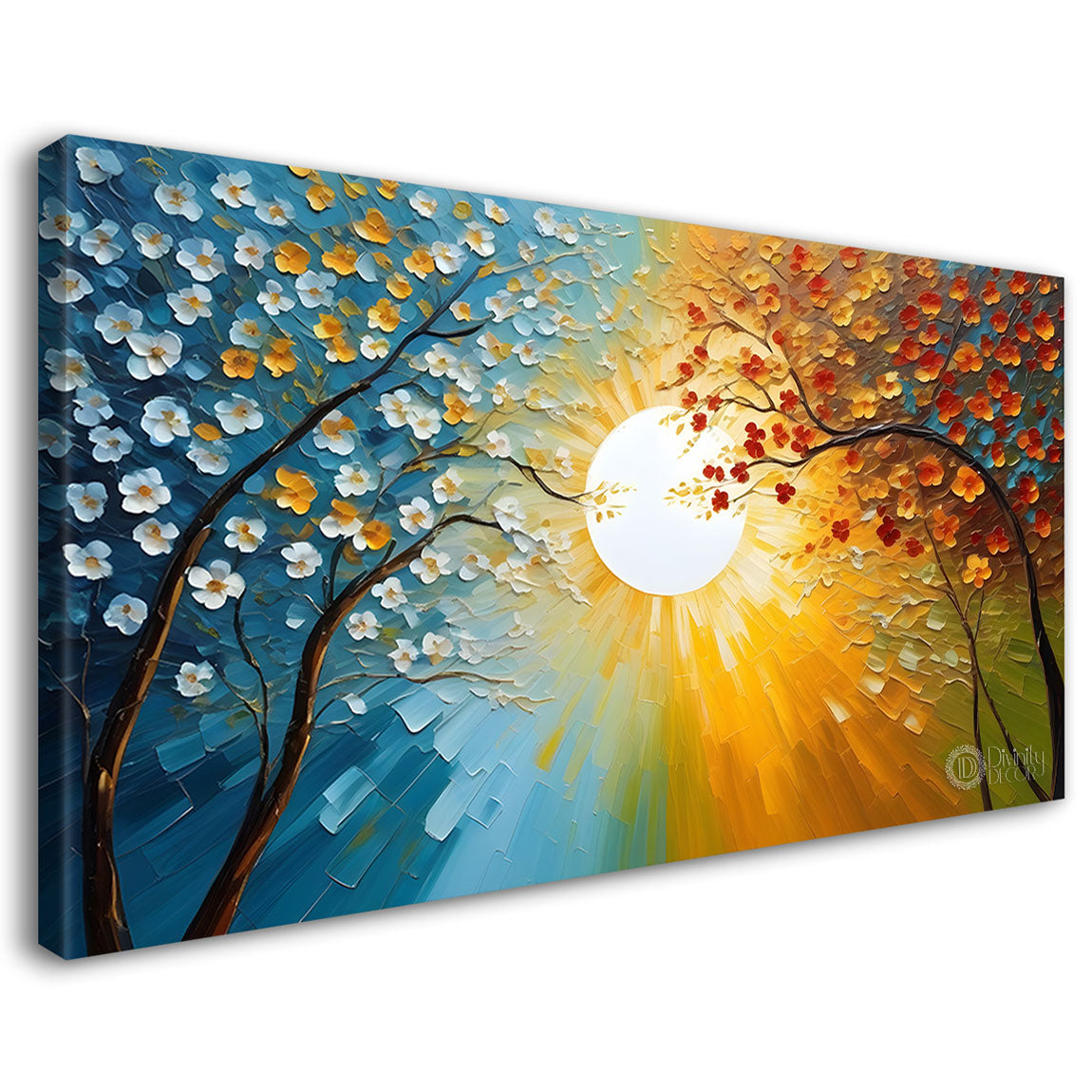 Colorful tree in textured modern art- Design - Tree-208