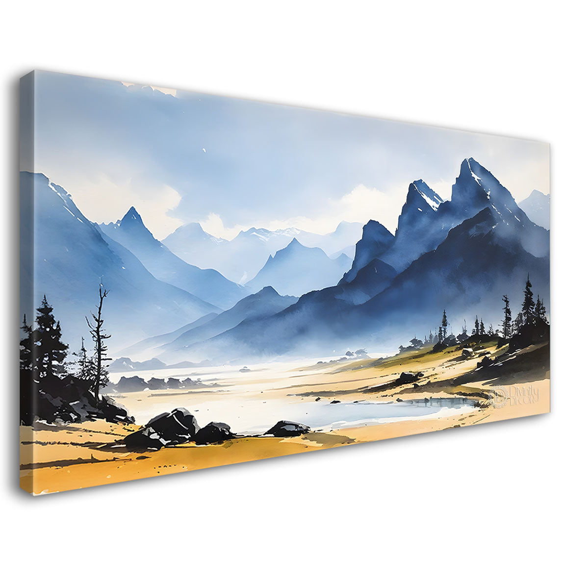 Mountains with land textured painting Canvas Painting - Nature Art -209