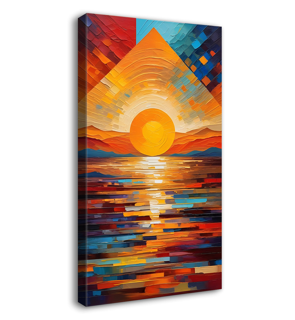 Sunset with colourful background modern art painting Canvas Painting - Design - Modern-V-20