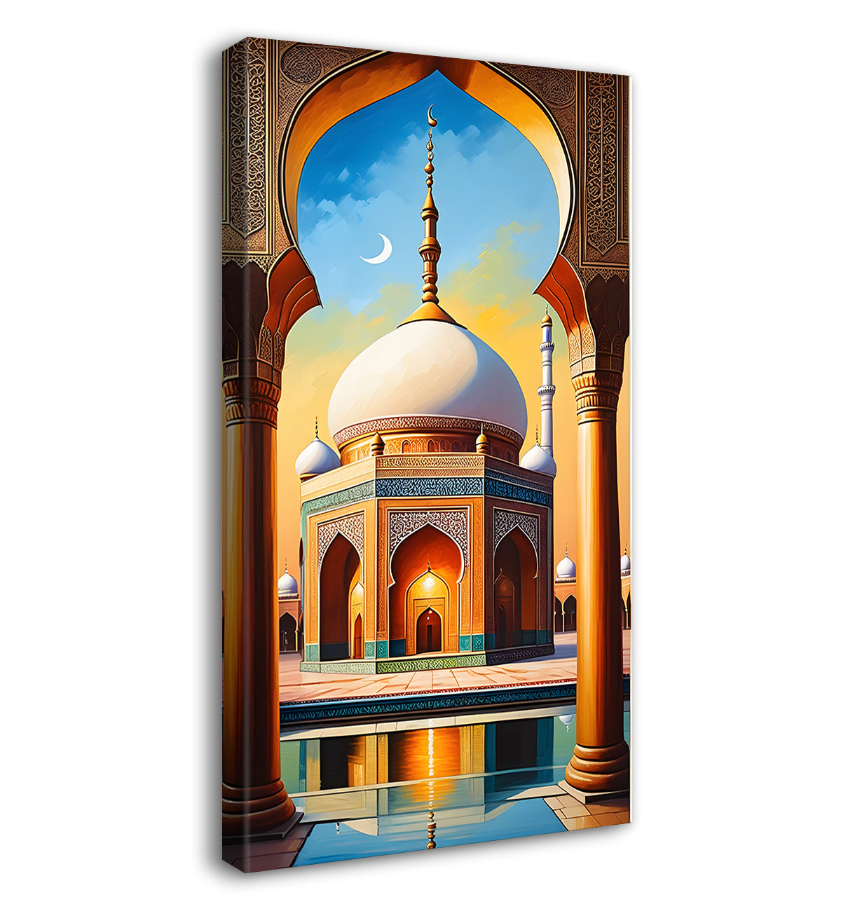Islamic mosque  with bright colours painting - Islamic paintings-V-20