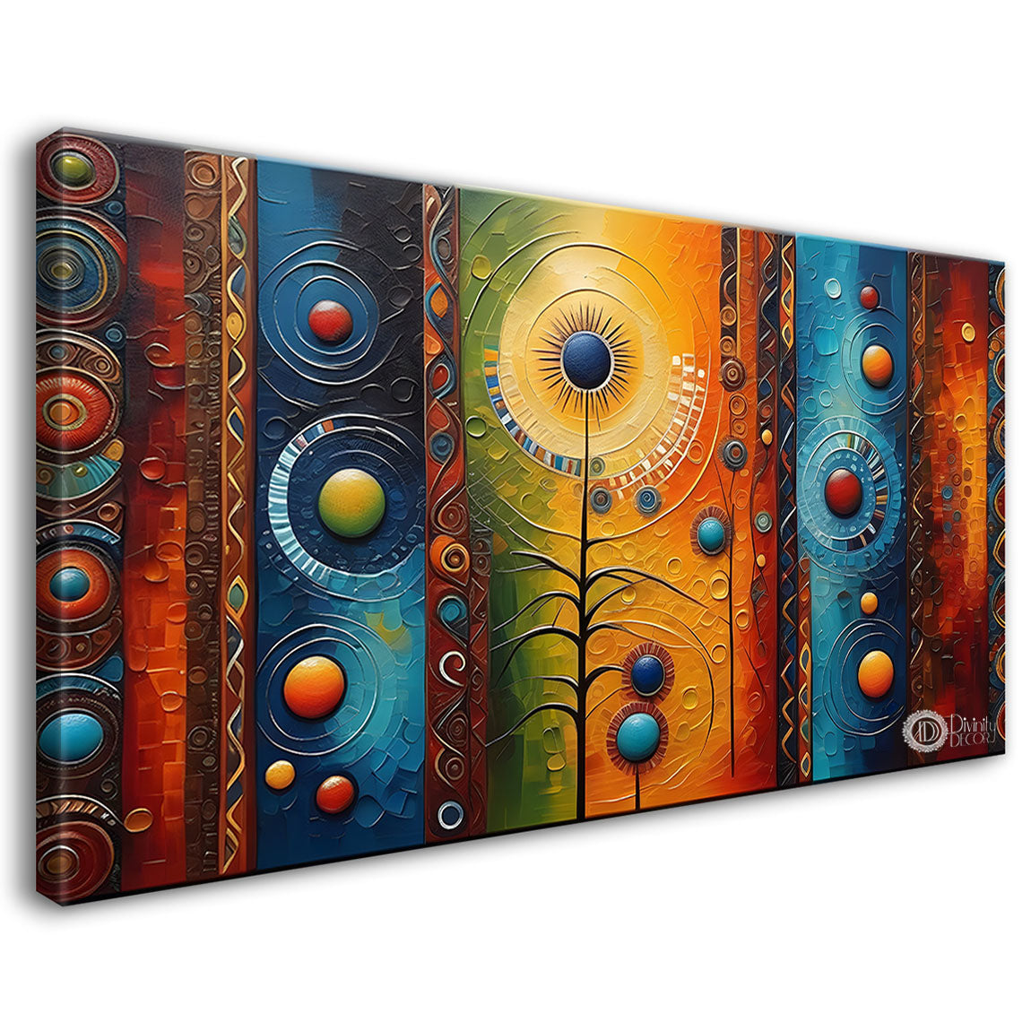 Straight lines colorful textured art Canvas Painting - Design - Modern-L-20