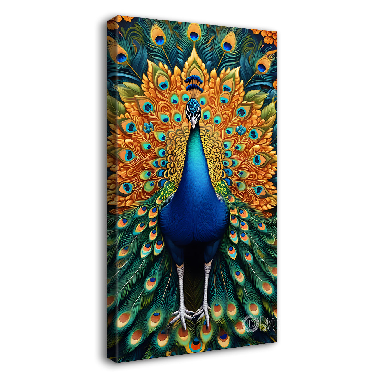Peacock in bright colours modern art painting  - Design - Peacock-V-20