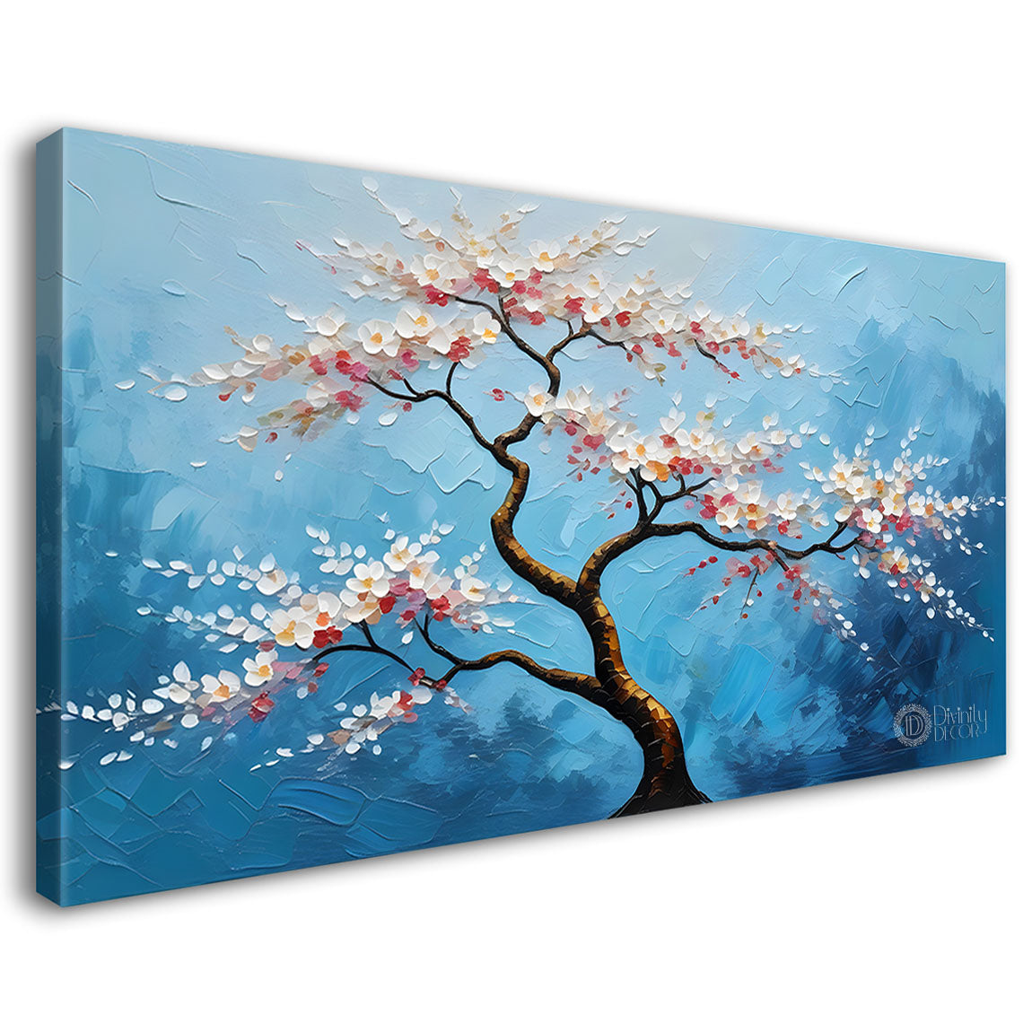 Spring tree in textured modern art- Design - Tree-210