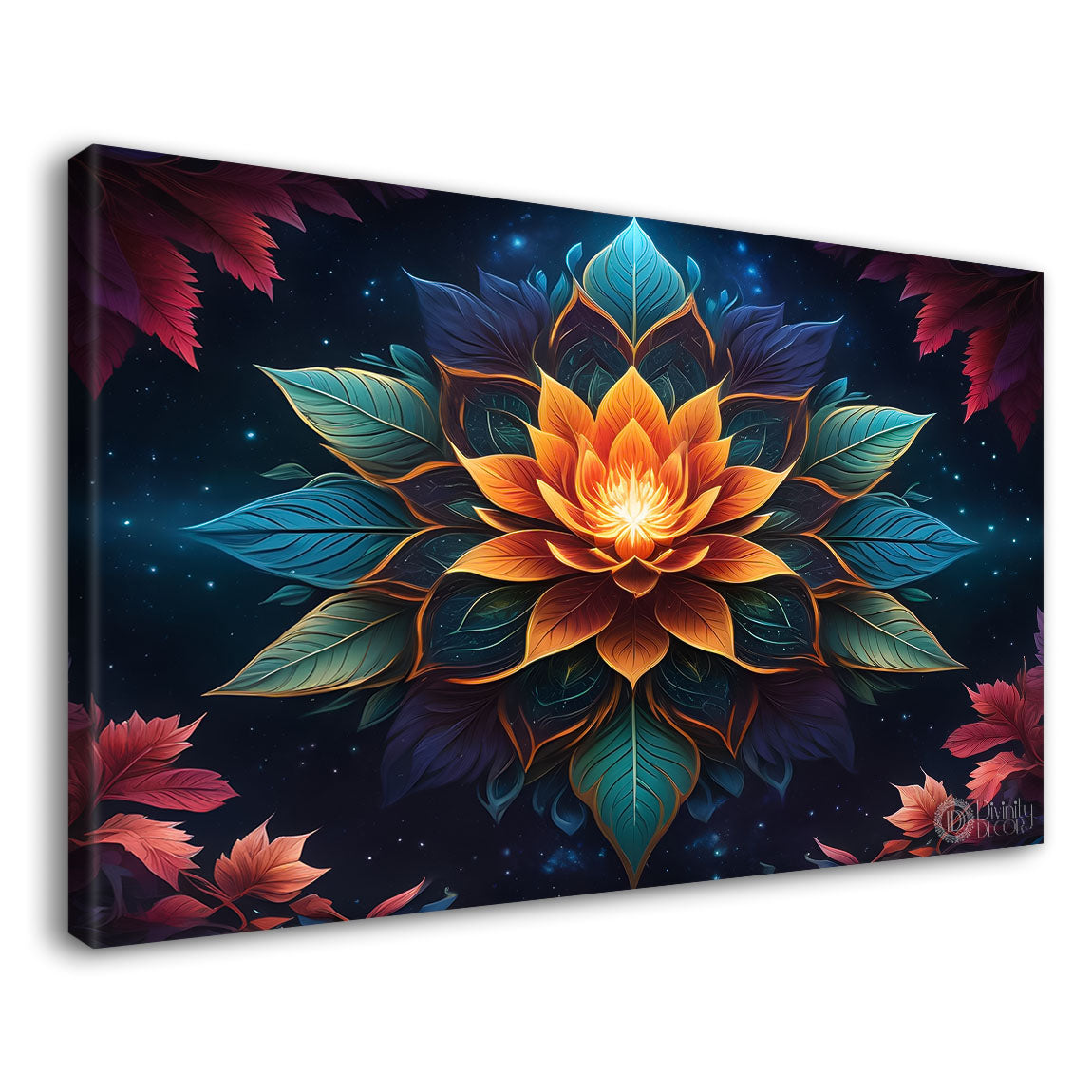 Orange flower in dark background- Design - Flower-211