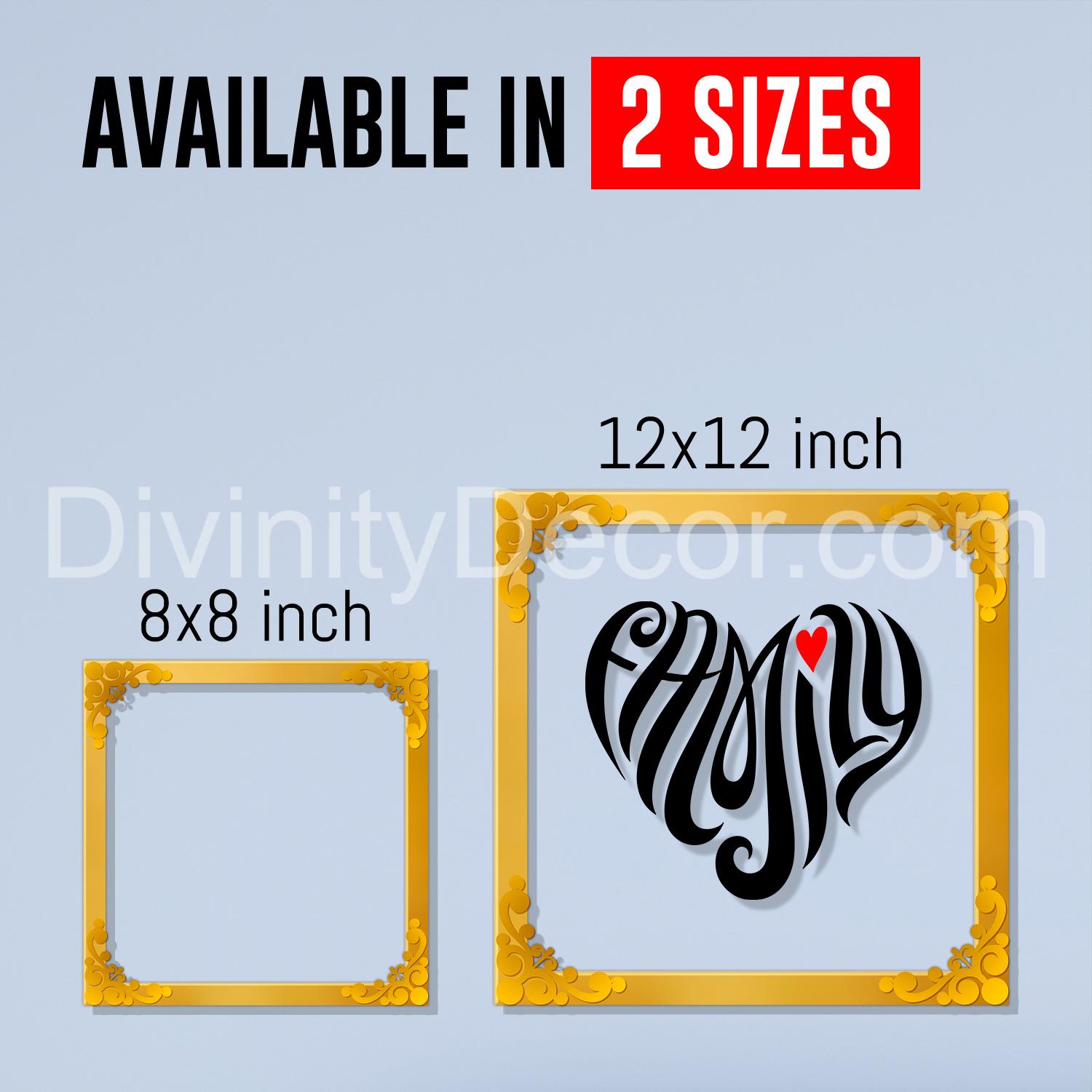 Family Golden Plaque for Gifting, Wall Décor Clear UV print with Golden Border-212