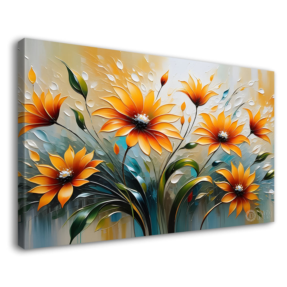 Orange flowers in light background- Design - Flower-212