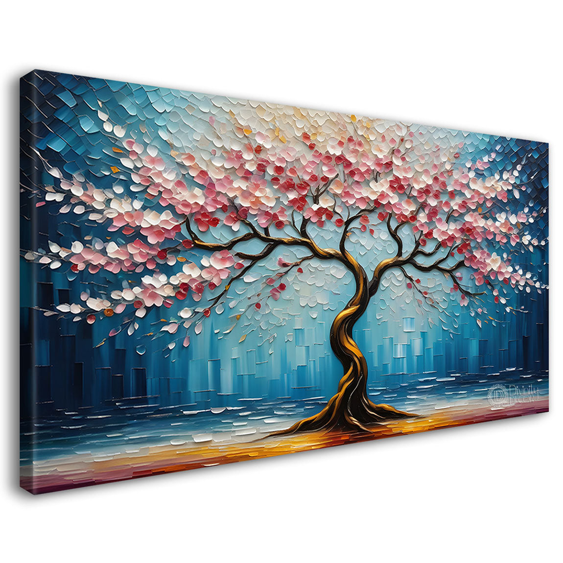 Spring tree in textured modern art- Design - Tree-215