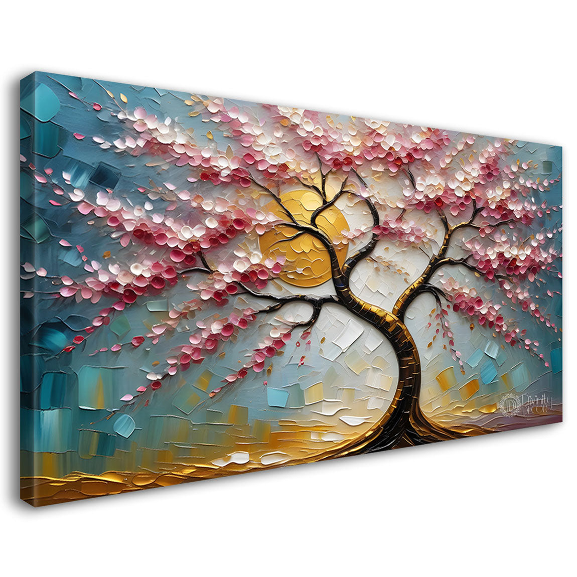 Spring tree in textured modern art- Design - Tree-217