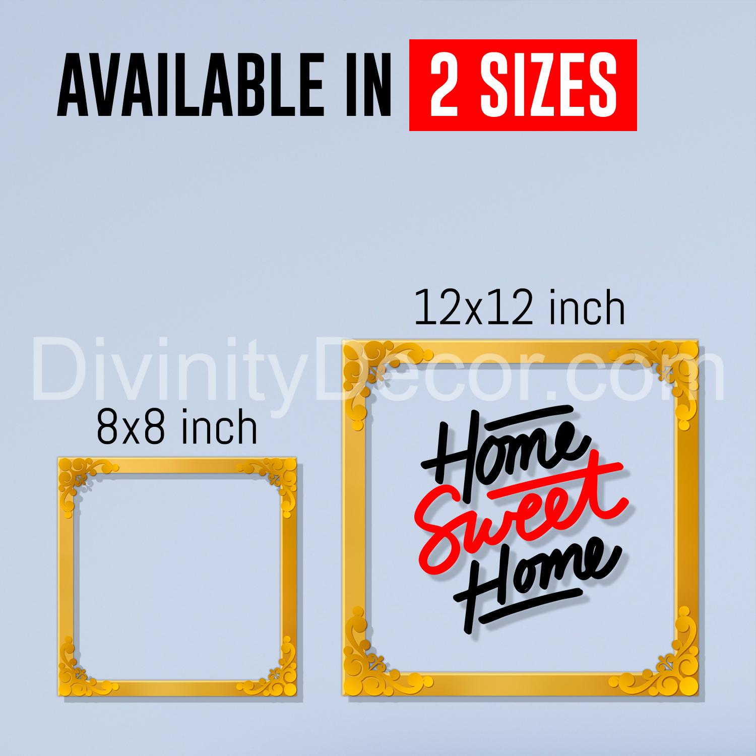 Home sweet home Golden Plaque for Gifting, Wall Décor Clear UV print with Golden Border-218