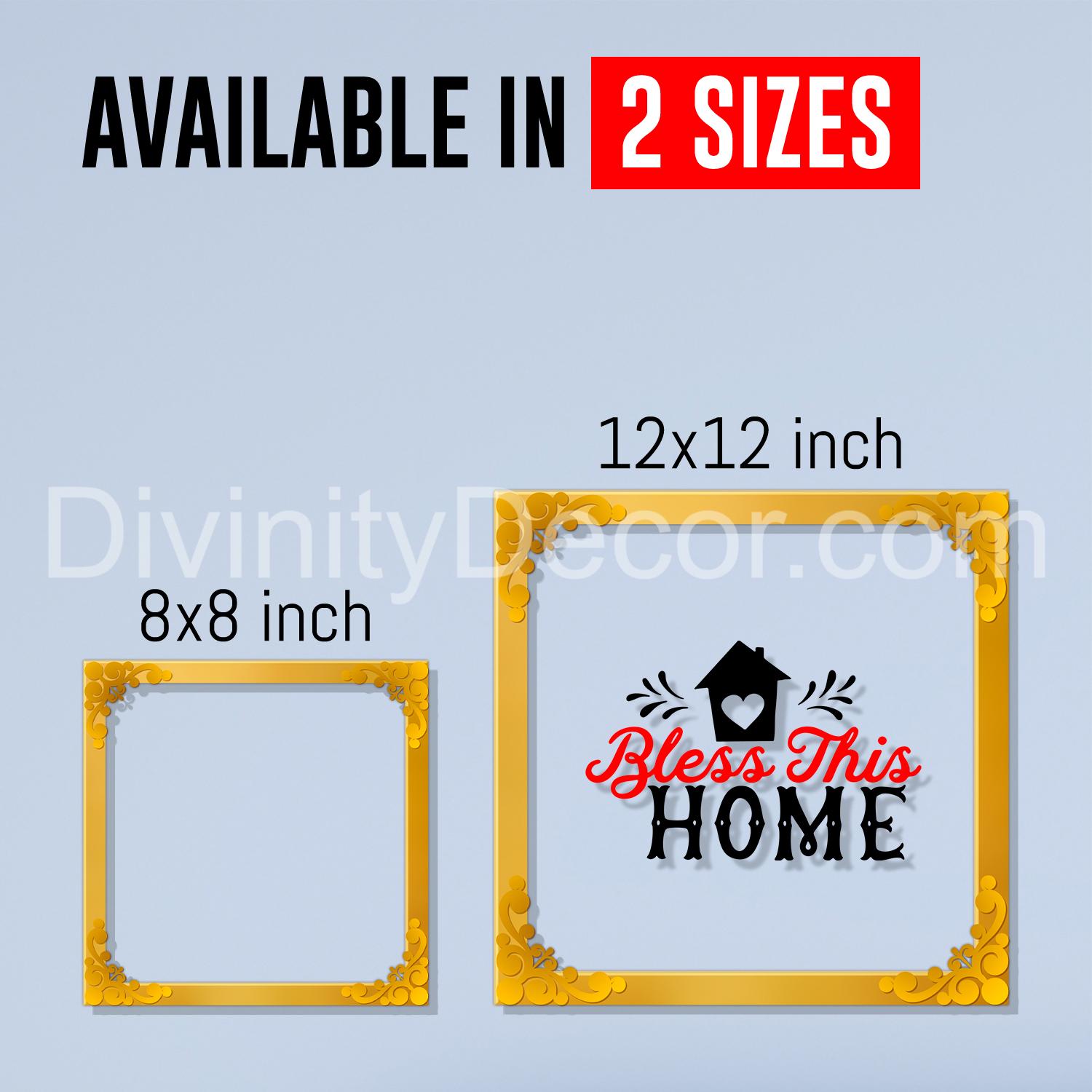 Bless this home Golden Plaque for Gifting, Wall Décor Clear UV print with Golden Border-219