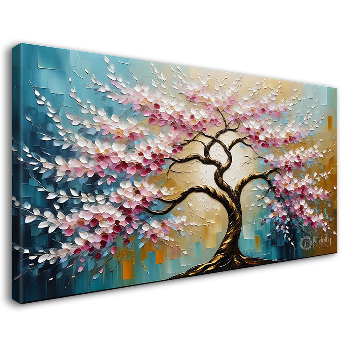 Spring tree in textured modern art- Design - Tree-219