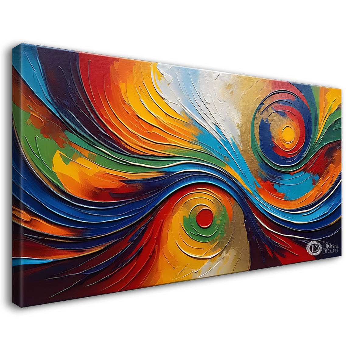 Shiny colorful rays modern art Canvas Painting - Design - Modern-L-219