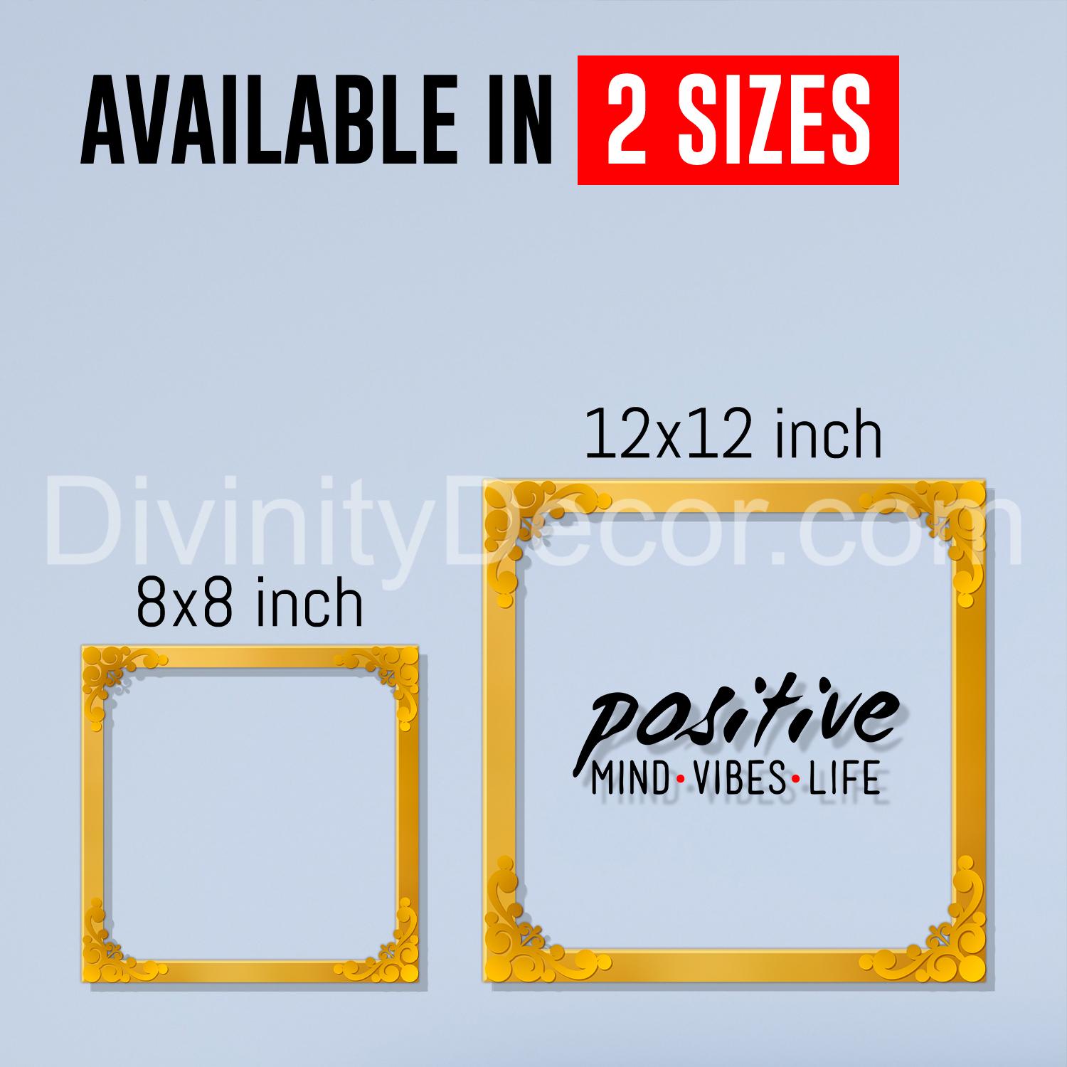 Good vibes only Golden Plaque for Gifting, Wall Decor Clear UV print with Golden Border-21