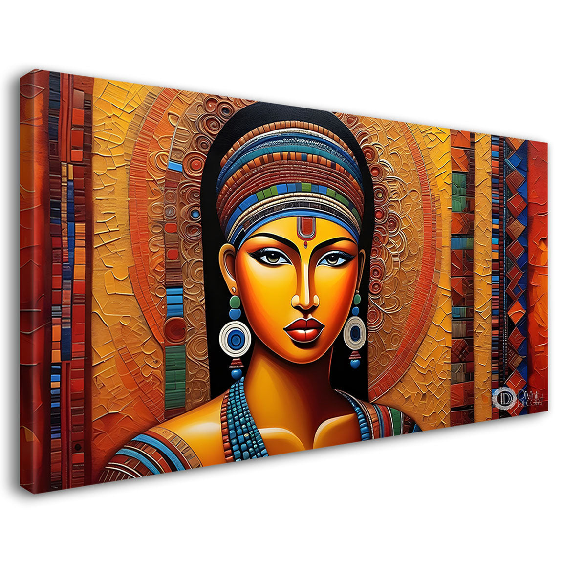 Tribal lady textured art Canvas Painting - Design - Modern-L-21