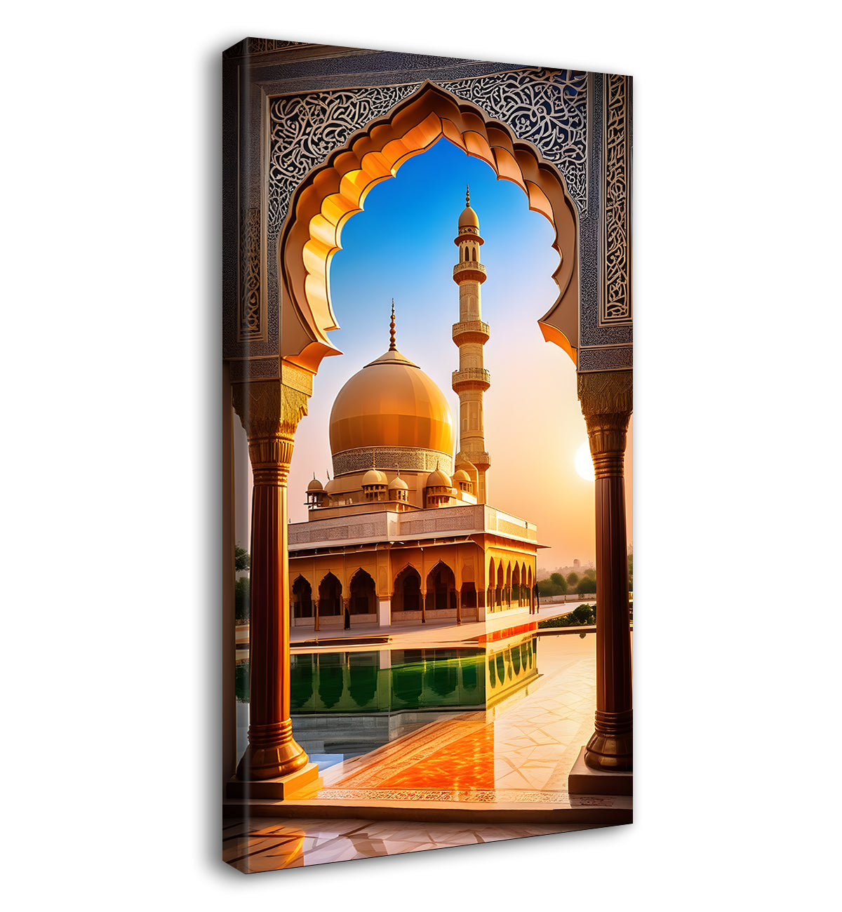 Islamic mosque  with bright colours painting  - Islamic paintings-V-21