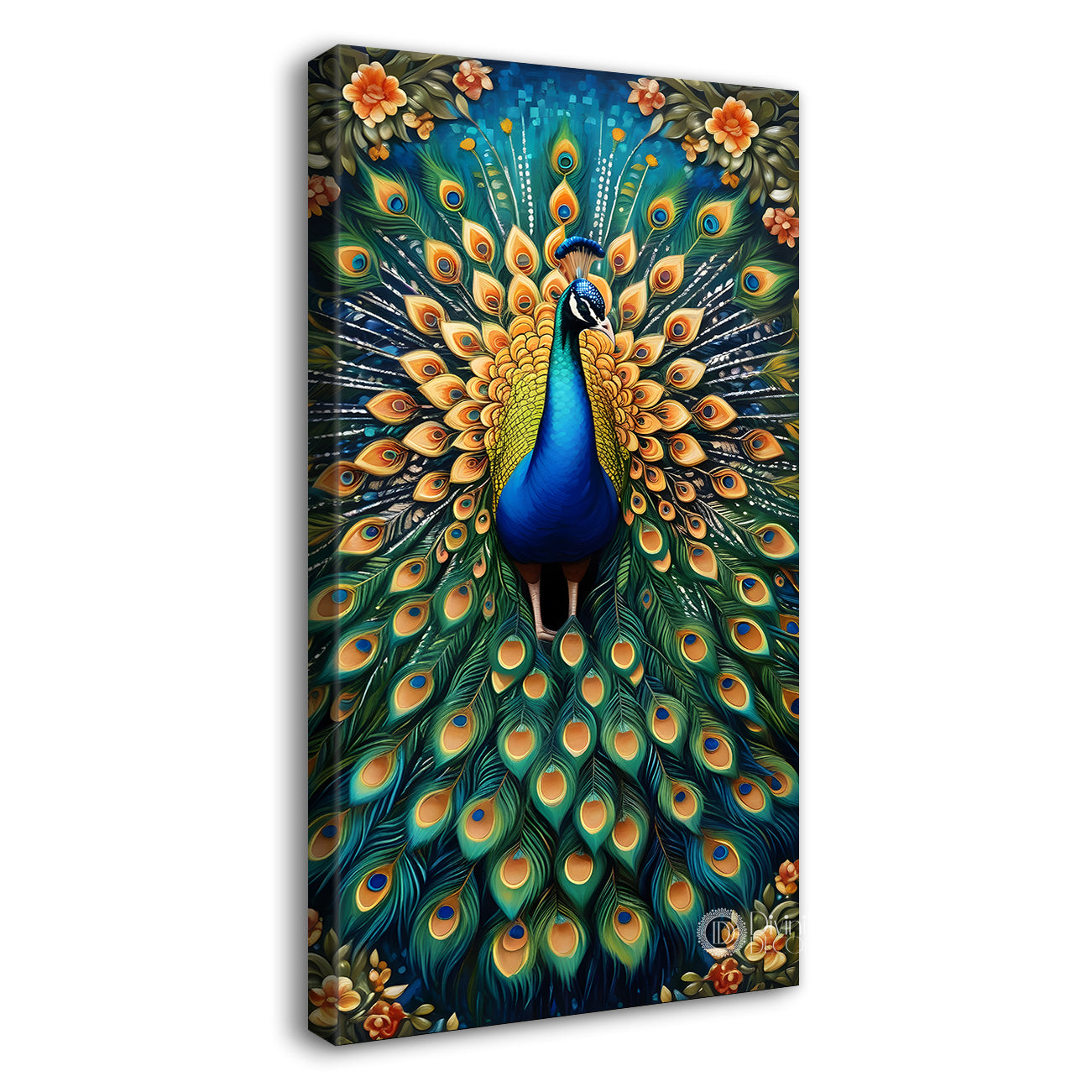 Peacock in bright colours modern art painting  - Design - Peacock-V-21