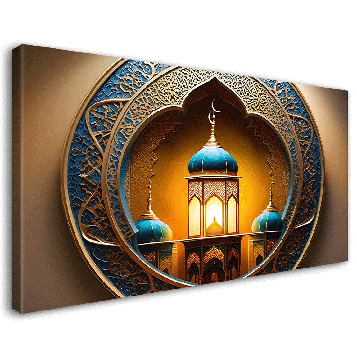 Bright colors textured Islamic art Canvas Painting - Islamic paintings ...