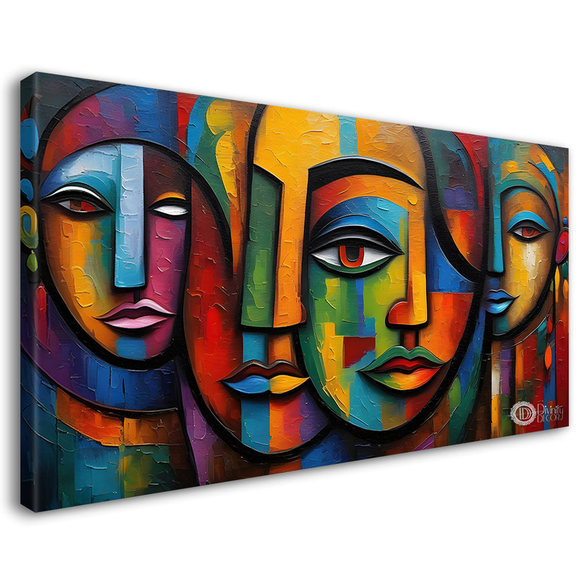 Face features textured art Canvas Painting - Design - Modern-L-220