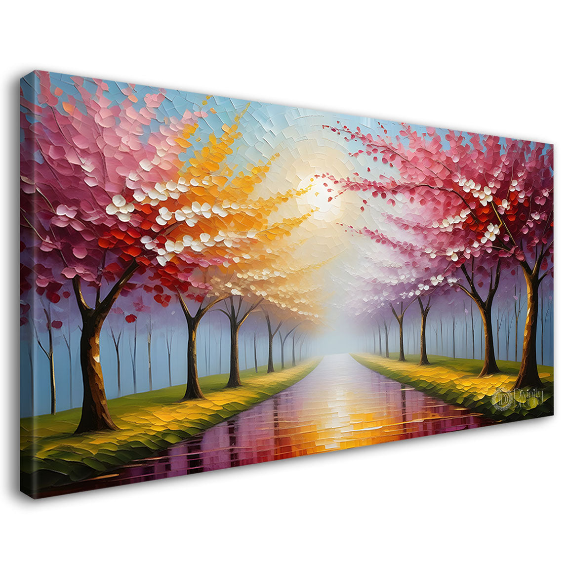 Spring tree in textured modern art- Design - Tree-221
