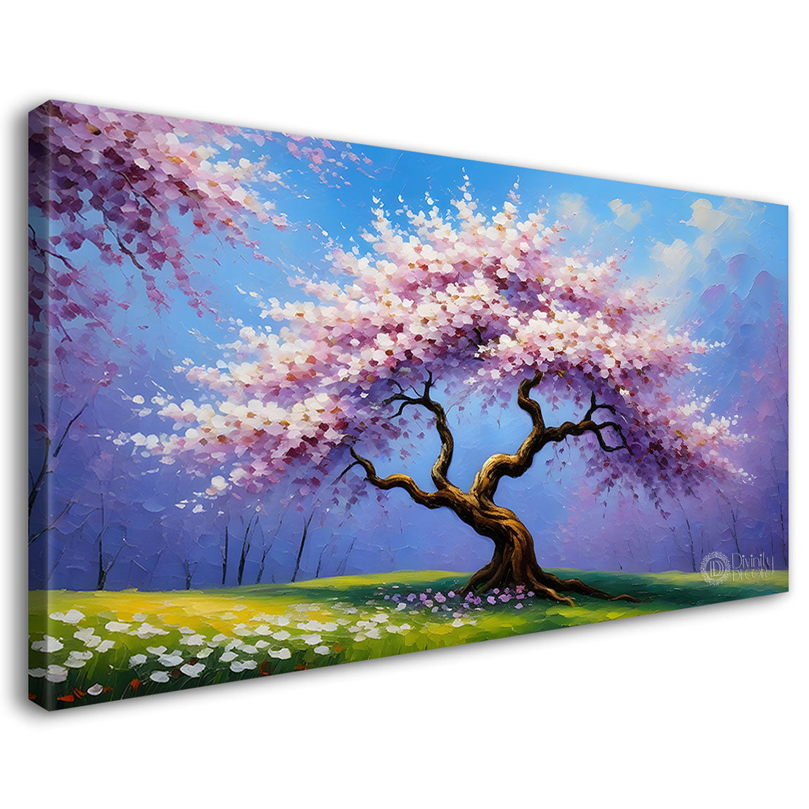 Spring tree in textured modern art- Design - Tree-222