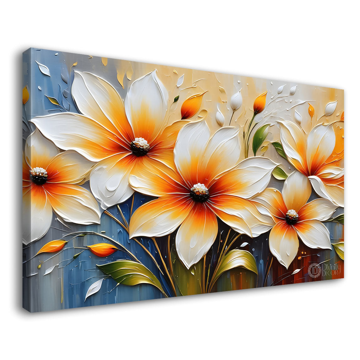 White flowers in light background- Design - Flower-223