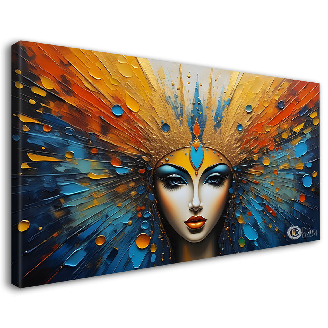 Beautiful angel in textured modern art Canvas Painting - Design - Modern-L-225