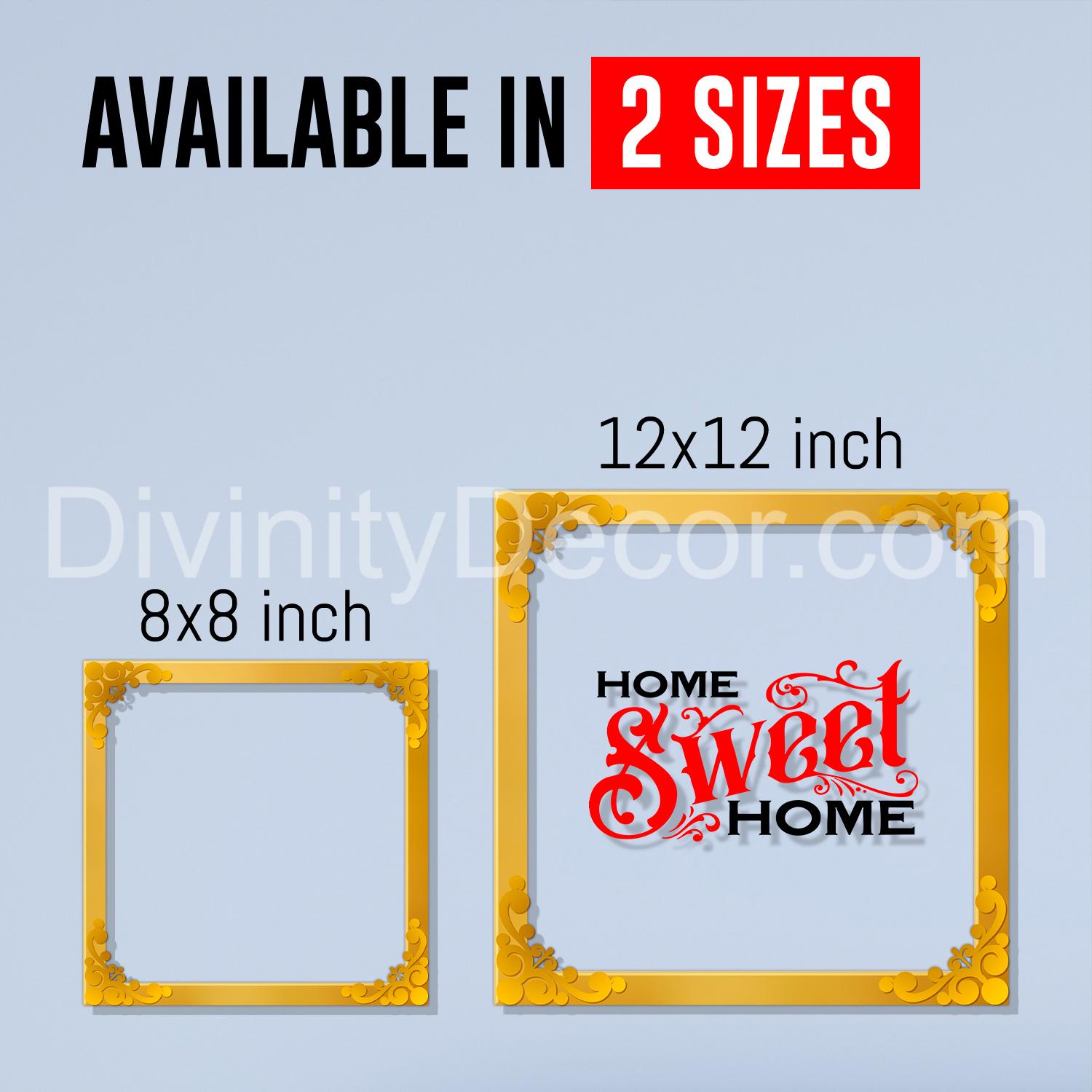 Home sweet home Golden Plaque for Gifting, Wall Décor Clear UV print with Golden Border-226