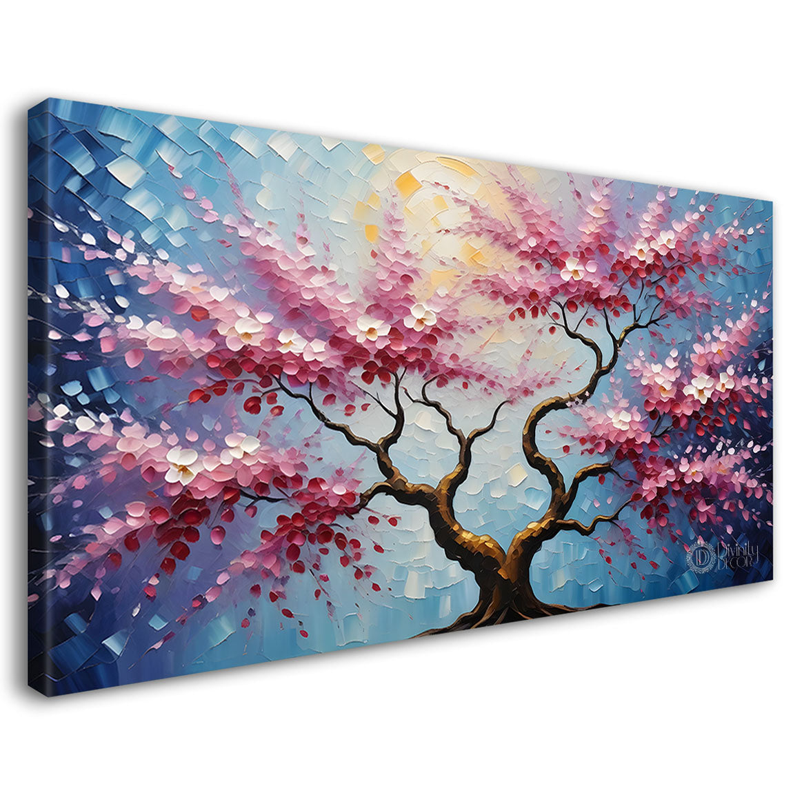 Spring tree in textured modern art- Design - Tree-226