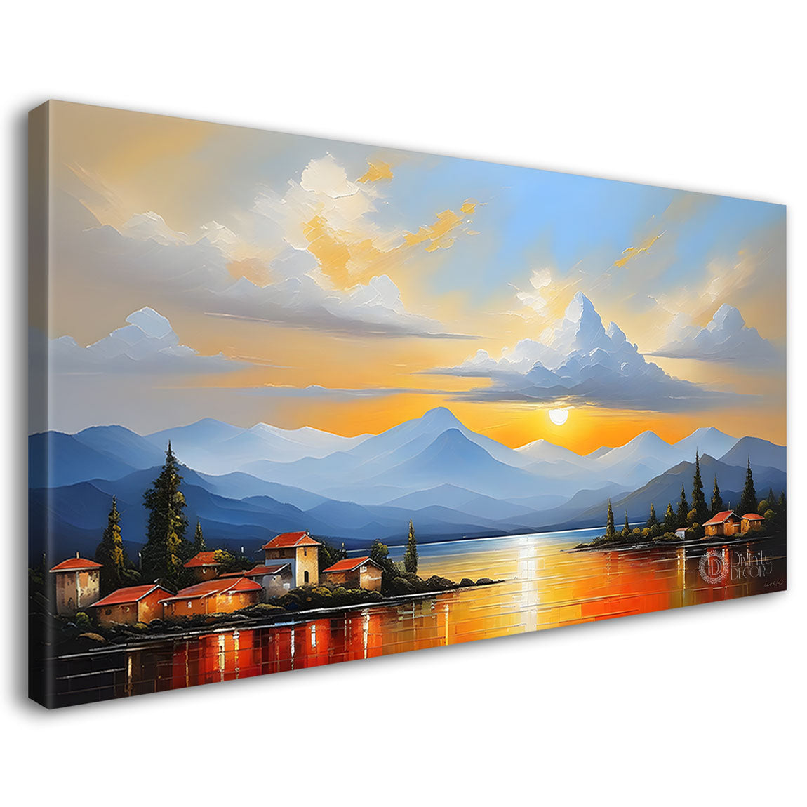 Mountains with river painting Canvas Painting - Nature Art -227