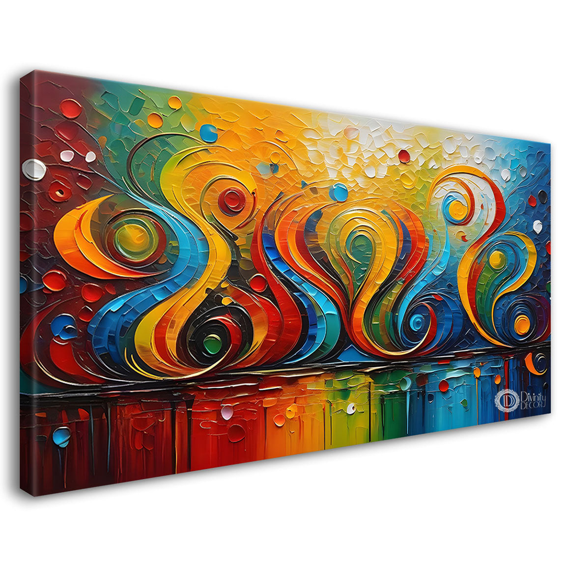 Colorful rays in zig zag pattern Canvas Painting - Design - Modern-L-227